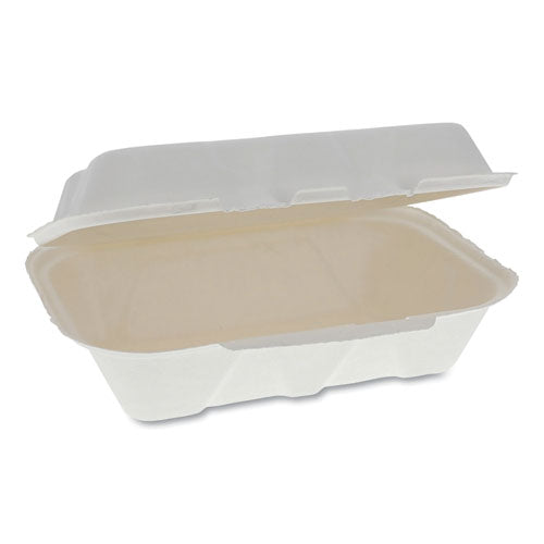 Earthchoice Bagasse Hinged Lid Container, 9.1 X 6.1 X 3.3, 1-compartment, Natural, 150-carton