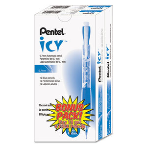 ESPENAL25TC - Icy Mechanical Pencil, .5mm, Trans Blue, Dozen
