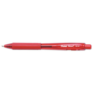 ESPENBK440B - Wow! Retractable Ballpoint Pen, 1mm, Red Barrel-ink, Dozen