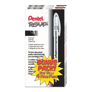 ESPENBK90ASW2 - R.s.v.p. Stick Ballpoint Pen, .7mm, Translucent Barrel, Black Ink, 24-pack