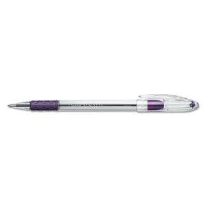 ESPENBK90V - R.s.v.p. Stick Ballpoint Pen, .7mm, Trans Barrel, Violet Ink, Dozen