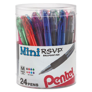 ESPENBK91MN24M - R.s.v.p. Mini Ballpoint Pen, 1 Mm, Assorted Ink, 24-pack