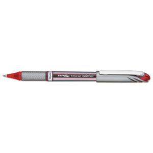 ESPENBL27B - Energel Nv Liquid Gel Pen, .7mm, Red Barrel, Red Ink, Dozen