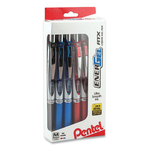 Energel Rtx Gel Pen, Retractable, Medium 0.7 Mm, Assorted Ink And Barrel Colors, 12-pack