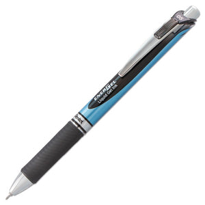 ESPENBLN75A - Energel Rtx Retractable Liquid Gel Pen, .5mm, Silver-black Barrel, Black Ink