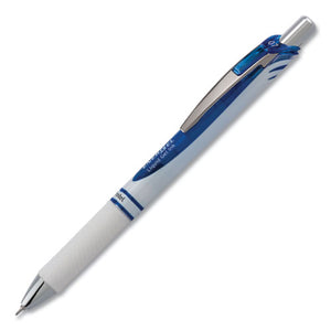 Energel Pearl Gel Pen, Retractable, Medium 0.7 Mm, Blue Ink, White-blue Barrel, Dozen