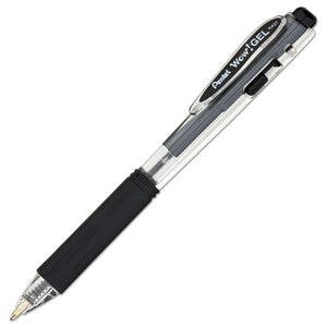 ESPENK437A - Wow! Retractable Gel Pen, .7mm, Trans Barrel, Black Ink, Dozen