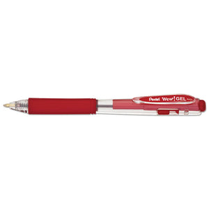 ESPENK437B - Wow! Retractable Gel Pen, .7mm, Trans Barrel, Red Ink, Dozen