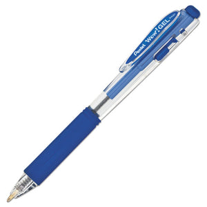 ESPENK437C - Wow! Retractable Gel Pen, .7mm, Trans Barrel, Blue Ink, Dozen