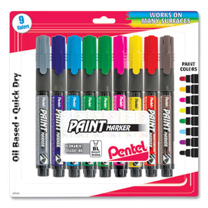 Opaque Bullet Tip Paint Markers, Medium Bullet Tip, Assorted Colors, 9-pack