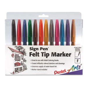 ESPENS52012 - Sign Pen Fine Point Color Marker, Bullet Tip, .7mm, Assorted, 12-set