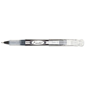 ESPENSD98A - Finito! Porous Point Pen, .4mm, Black-silver Barrel, Black Ink