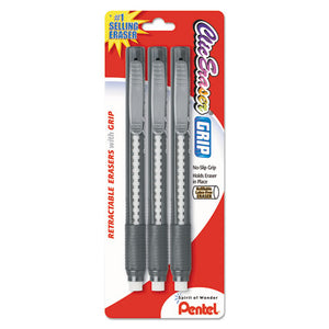 ESPENZE21BP3K6 - Clic Eraser Pencil-Style Grip Eraser, Assorted, 3-pack