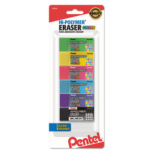 ESPENZEH05CRBP6M - Hi-Polymer Block Eraser, Assorted, 6-pack