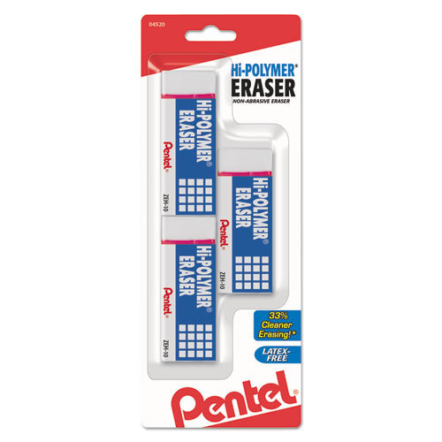 ESPENZEH10BP3K6 - Hi-Polymer Block Eraser, White, 3-pack