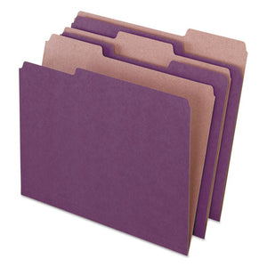 Earthwise By 100% Recycled Colored File Folders, 1-3-cut Tabs, Letter Size, Violet, 100-box