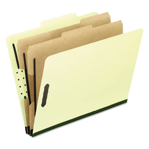 ESPFX1257G - Six-Section Pressboard Folders, Letter, 2-5 Tab, Light Green, 10-box