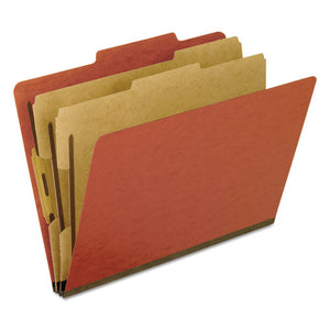 ESPFX1257R - Six-Section Pressboard Folders, Letter, 2-5 Tab, Red, 10-box
