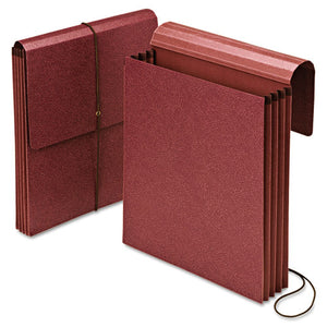 Vertical Expanding Wallet, 3.5" Expansion, 1 Section, Letter Size, Red Fiber, 5-box