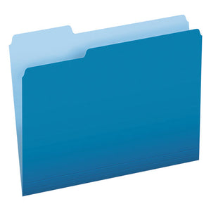 ESPFX15213BLU - Colored File Folders, 1-3 Cut Top Tab, Letter, Blue-light Blue, 100-box