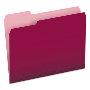 ESPFX15213BUR - Colored File Folders, 1-3 Cut Top Tab, Letter, Burgundy-light Burgundy, 100-box