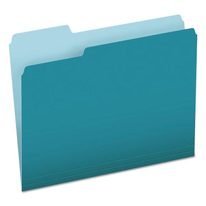 ESPFX15213TEA - Colored File Folders, 1-3 Cut Top Tab, Letter, Teal-light Teal, 100-box