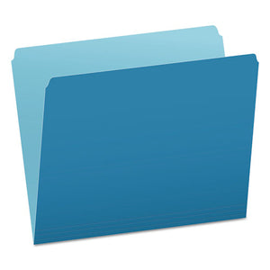 ESPFX152BLU - Colored File Folders, Straight Cut, Top Tab, Letter, Blue-light Blue, 100-box