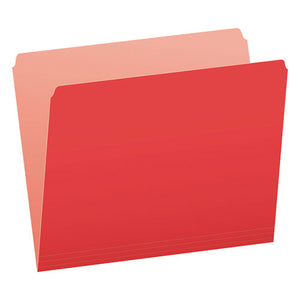 ESPFX152RED - Colored File Folders, Straight Cut, Top Tab, Letter, Red-light Red, 100-box