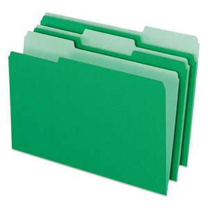ESPFX15313BGR - Colored File Folders, 1-3 Cut Top Tab, Legal, Green-light Green, 100-box