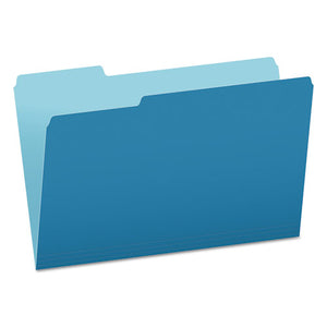 ESPFX15313BLU - Colored File Folders, 1-3 Cut Top Tab, Legal, Blue-light Blue, 100-box