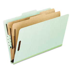 ESPFX17173 - Six-Section Pressboard Folders, Letter, 2-5 Tab, Green, 10-box