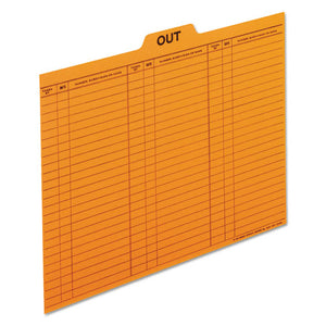 ESPFX2051 - Out-substitution Guides, 1-5 Top Tab, 11 Pt Stock, Letter, Salmon, 100-box