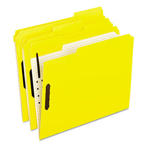 ESPFX21309 - Colored Folders With Embossed Fasteners, 1-3 Cut, Letter, Yellow, 50-box