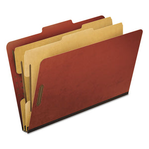 ESPFX2257R - Six-Section Pressboard Folders, Legal, 2-5 Tab, Red, 10-box