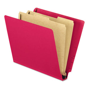 ESPFX23216 - Pressboard End Tab Classification Folders, Letter, 2 Dividers, Red, 10-box