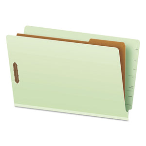 ESPFX23314 - Pressboard End Tab Classification Folders, Legal, 1 Divider, Pale Green, 10-box
