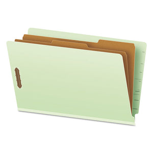 ESPFX23324 - Pressboard End Tab Folders, Legal, 2 Dividers-6 Section, Pale Green, 10-box