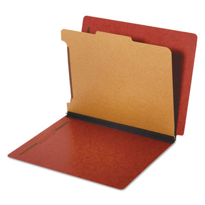 Dual Tab Classification Folders, 1 Divider, Letter Size, Red, 10-box