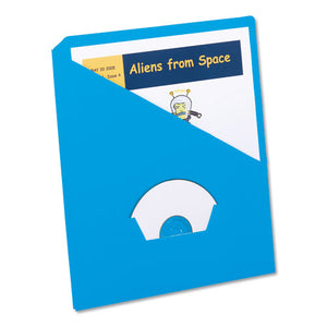 ESPFX32902 - Essentials Slash Pocket Project Folders, 3 Holes, Letter, Blue, 25-pack
