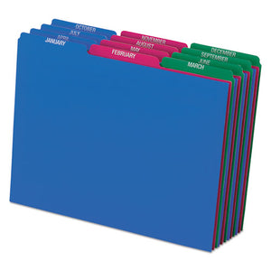 ESPFX40144 - Top Tab File Guides, Monthly-jan-Dec, 1-3 Tab, Polypropylene, Letter, 12-set