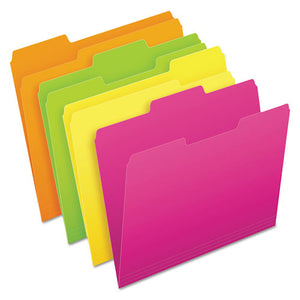 ESPFX40523 - Glow File Folders, 1-3 Cut Top Tab, Letter, Assorted Colors, 24-box