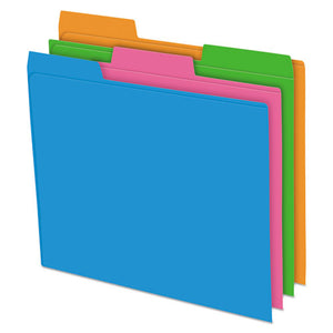 ESPFX40528 - Glow Poly File Folders, 1-3 Cut Top Tab, Letter, Assorted Colors, 12-pack