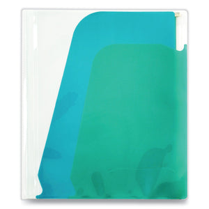 Poly Pocket-sleeve-folder File, 0.5" Expansion, 5 Sections, Letter Size, Clear-blue-green