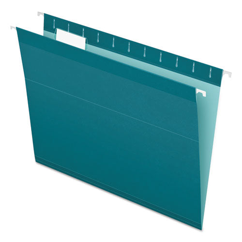 ESPFX415215TEA - Reinforced Hanging Folders, 1-5 Tab, Letter, Teal, 25-box