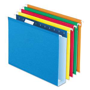 ESPFX4152X2ASST - HANGING FILE FOLDERS W-BOX BOTTOM, 2" CAPACITY, 1-5 CUT, LETTER, ASSORTED, 25-BX