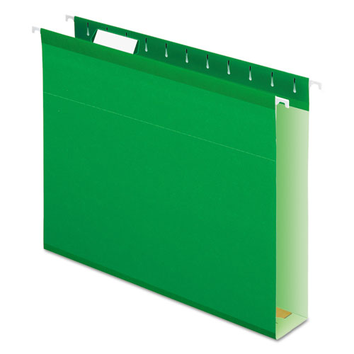 ESPFX4152X2BGR - Reinforced 2" Extra Capacity Hanging Folders, Letter, Bright Green, 25-box