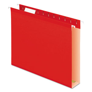 ESPFX4152X2RED - Reinforced 2" Extra Capacity Hanging Folders, 1-5 Tab, Letter, Red, 25-box