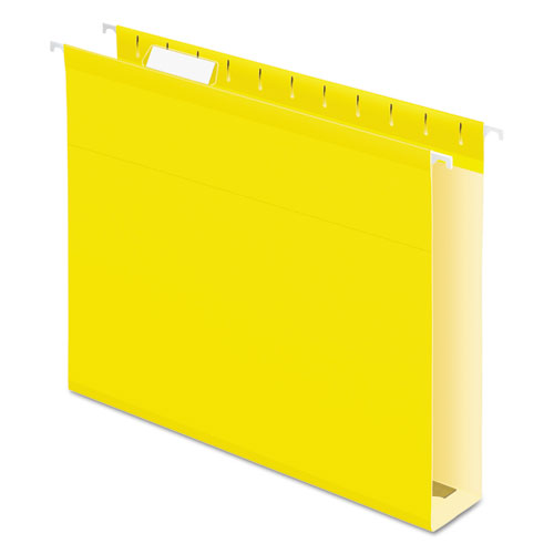 ESPFX4152X2YEL - Reinforced 2" Extra Capacity Hanging Folders, 1-5 Tab, Letter, Yellow, 25-box