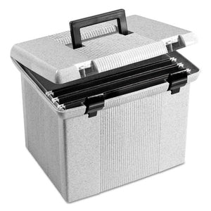 ESPFX41747 - Portable File Boxes, Letter, Plastic, 13 7-8 X 14 X 11 1-8, Granite