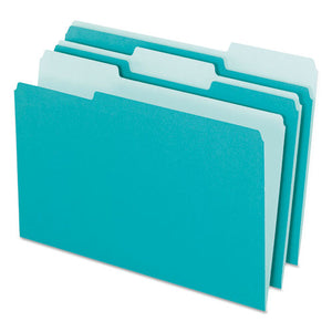 ESPFX421013AQU - Interior File Folders, 1-3 Cut Top Tab, Letter, Aqua, 100-box